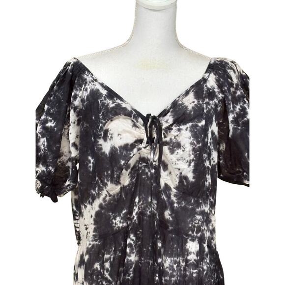 Earthbound navy/white tie dye maxidress, XXL, bohemian, festival, hippie, artsy - Picture 4 of 5